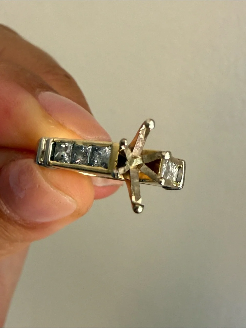 14k yellow gold diamond engagement ring